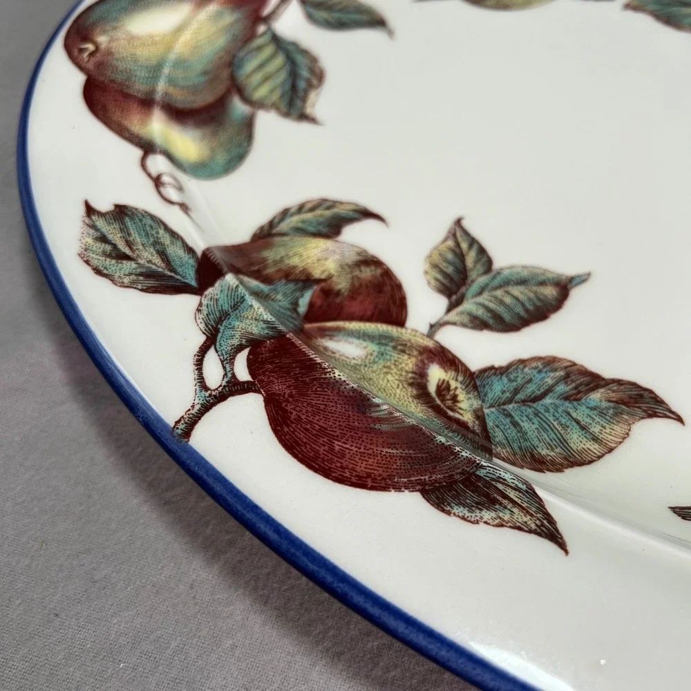 Pier 1 Macintosh Oval Serving Platter Discontinued Vintage Fruit Pattern 17x13